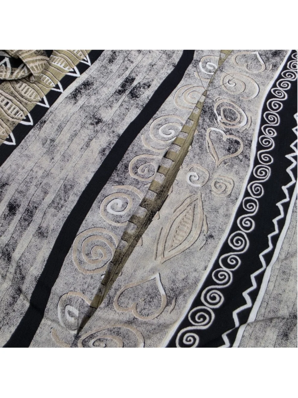 Vintage Serica Elite Sport Mens L Abstract Tribal Viscose Button Up Shirt Italy - Picture 10 of 13